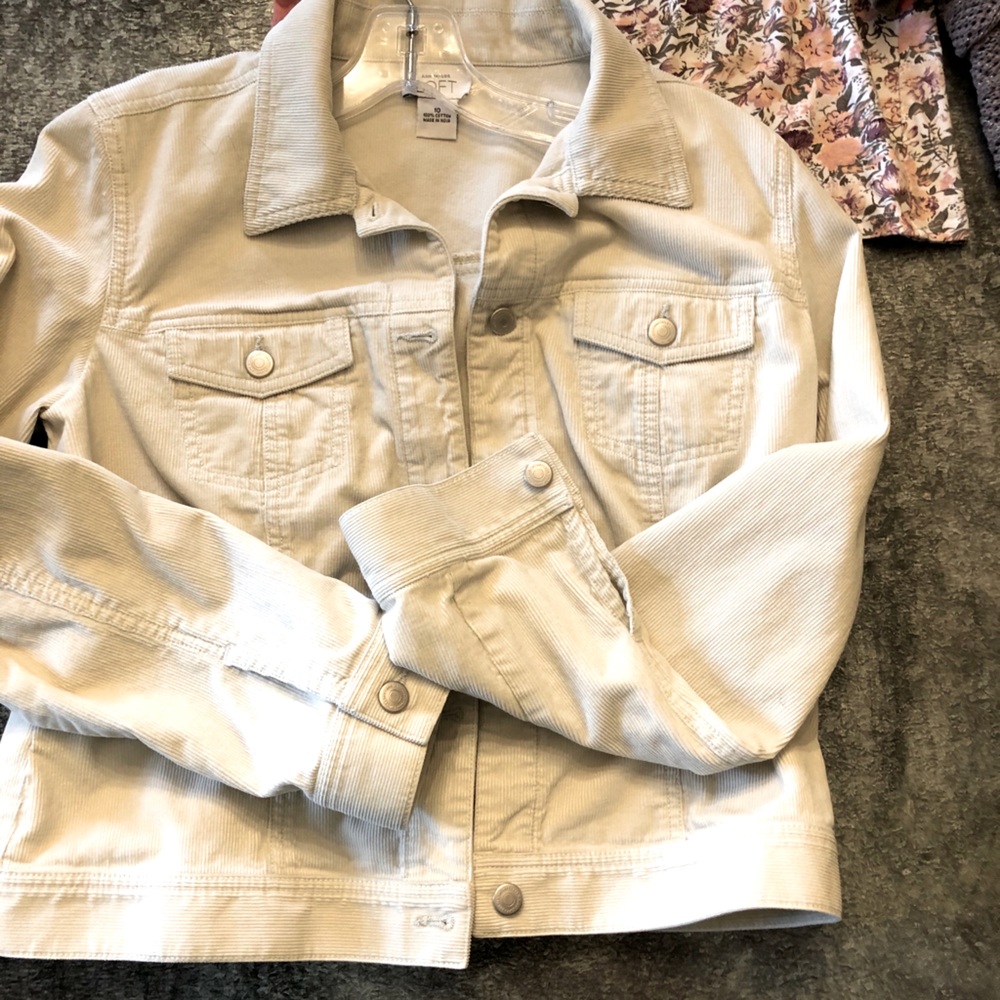 Loft corduroy off white  button down jacket
